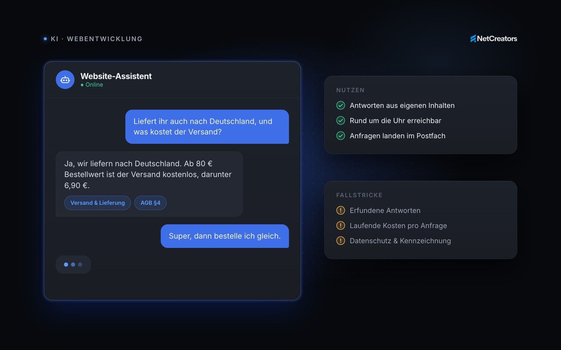 KI-Assistent auf der eigenen Website: Was er leistet, was er kostet und wo die Fallstricke liegen