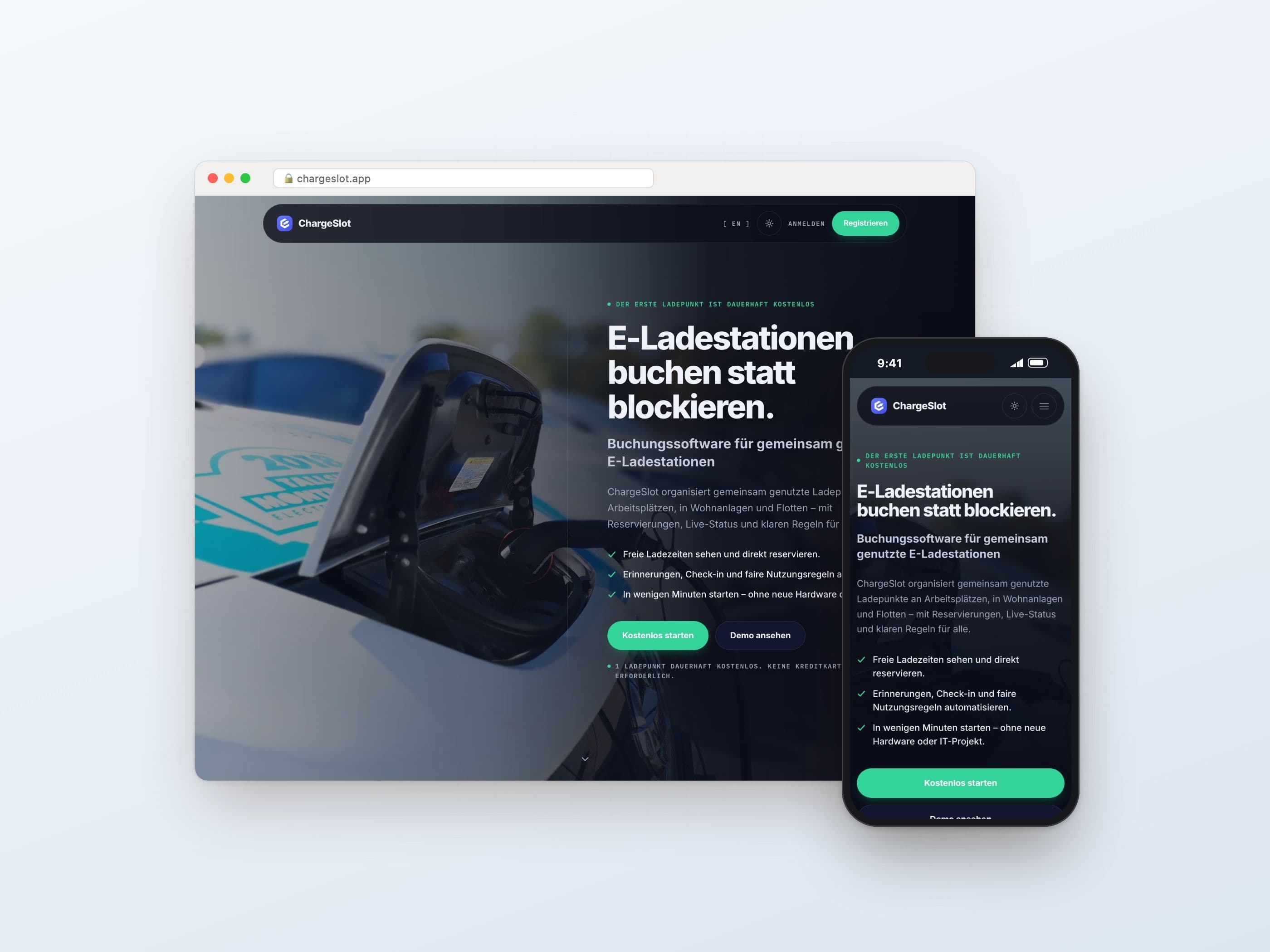 ChargeSlot: booking software for shared EV charging stations in the browser and on a phone